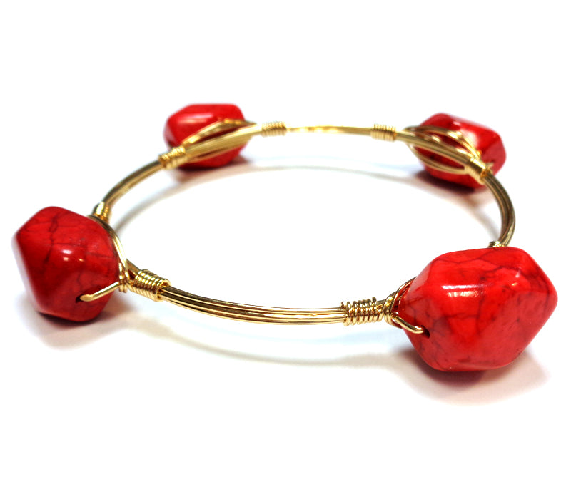 Dyed Agate and Pearl Bracelets