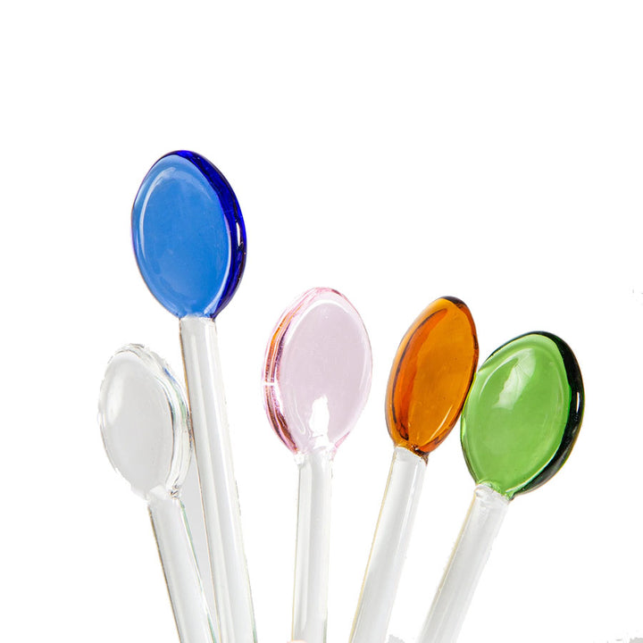 Colored Glass Tea Spoon Set