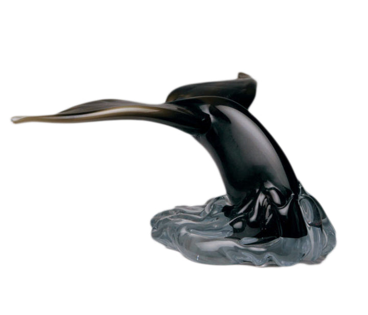 Hand Blown Glass Whale Tail Figurines