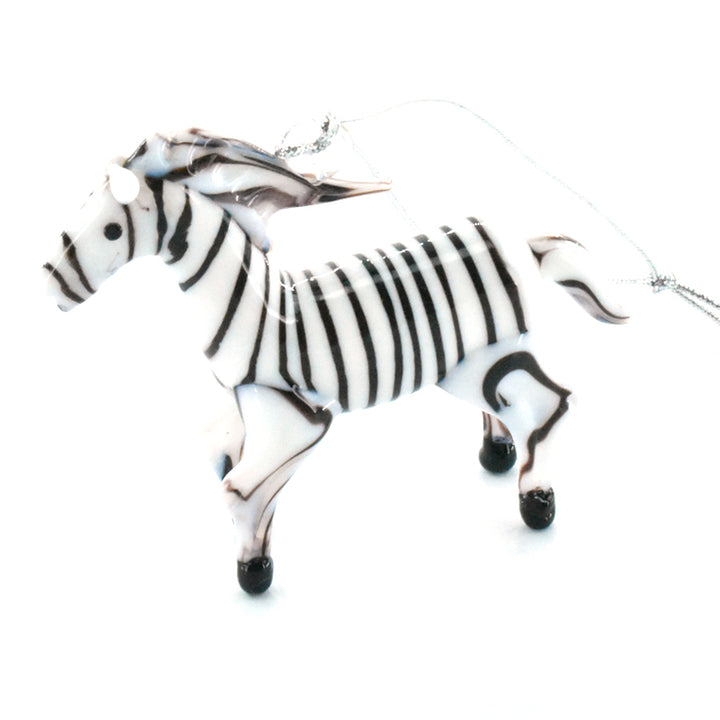 Glass Zebra Ornament
