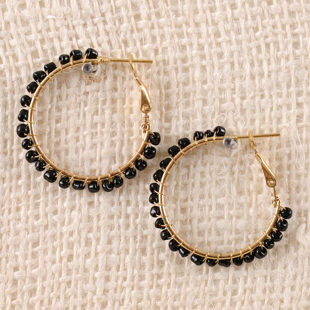 Beaded Hoop Earrings