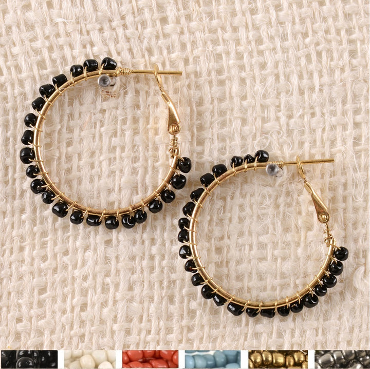 Beaded Hoop Earrings