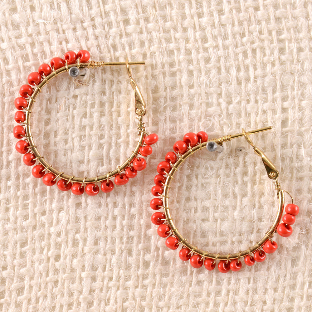 Beaded Hoop Earrings