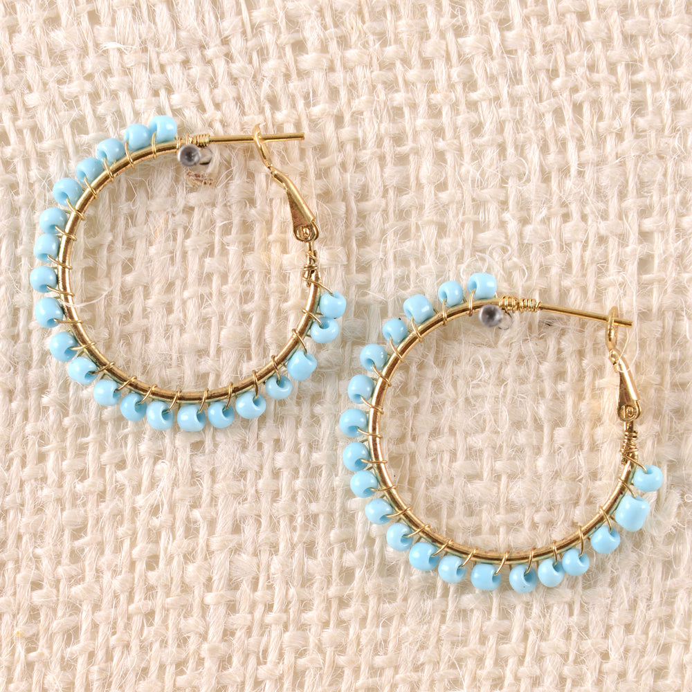 Beaded Hoop Earrings