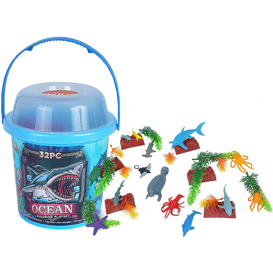 Large 32 PC Ocean Bucket Playset