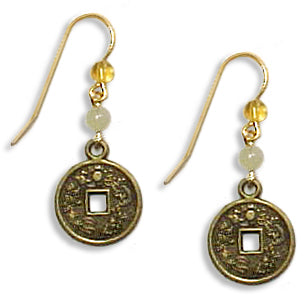 Dragon Coin Drop Earrings