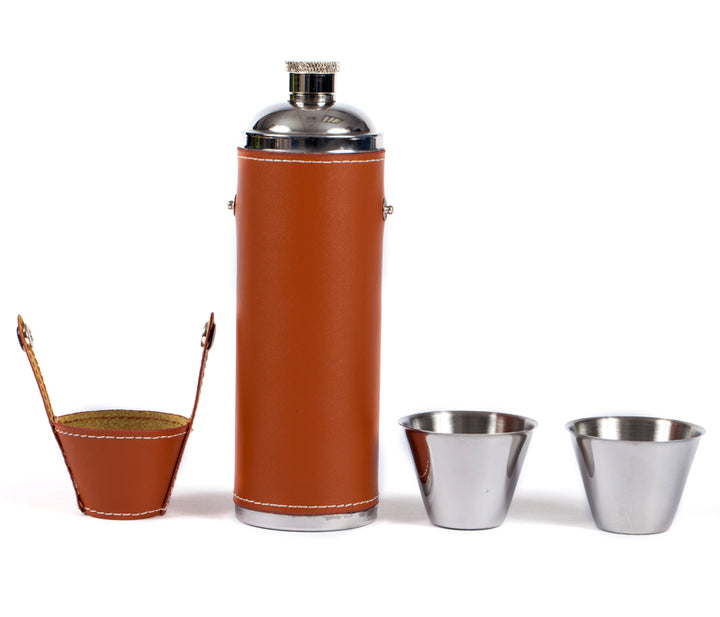 Stainless Steel Leather Cylinder Flast