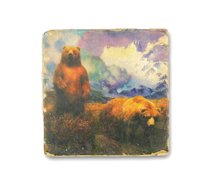 AMNH Brown Bear Marble Coaster