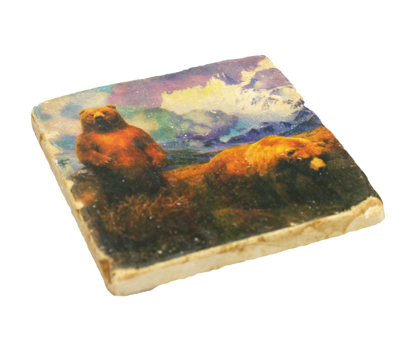 AMNH Brown Bear Marble Coaster