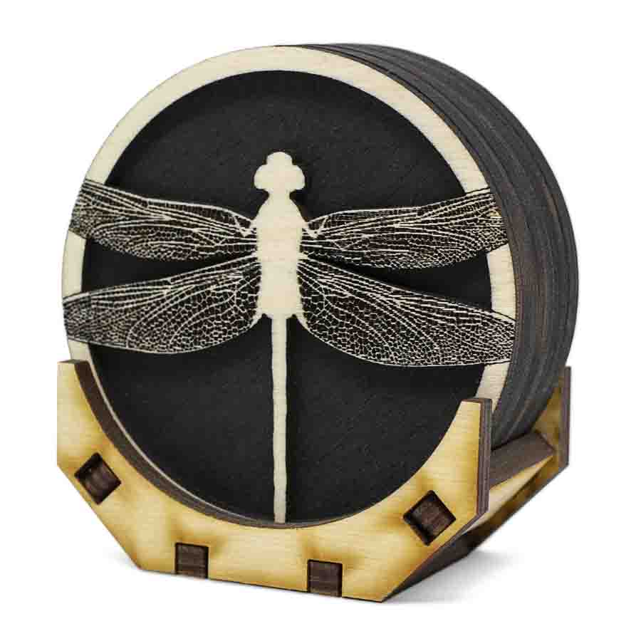 Lasercut Wood Coasters, Set of 4