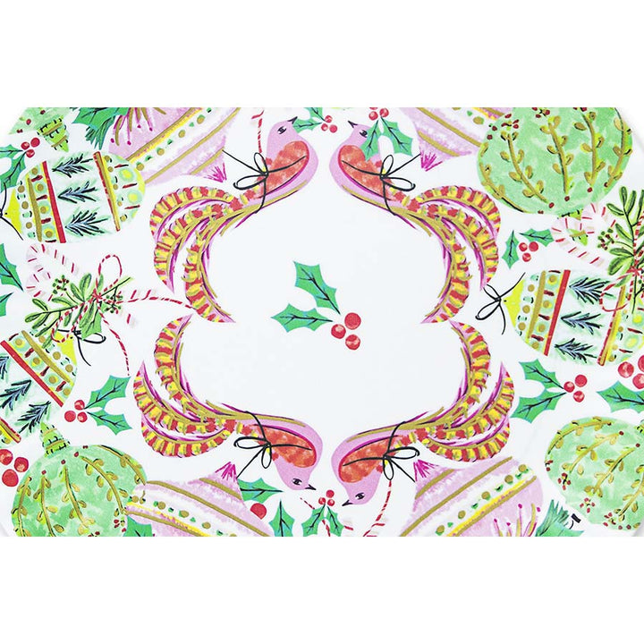 Vintage Bird Christmas Platter