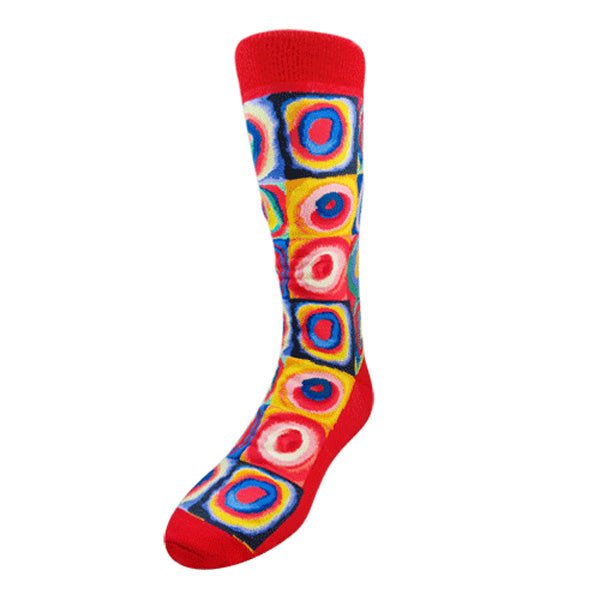 Kandinsky Squares with Concentric Circles, Masterpiece Socks