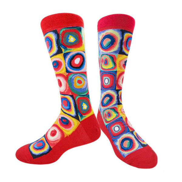 Kandinsky Squares with Concentric Circles, Masterpiece Socks