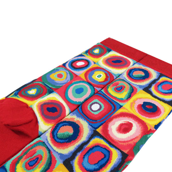 Kandinsky Squares with Concentric Circles, Masterpiece Socks