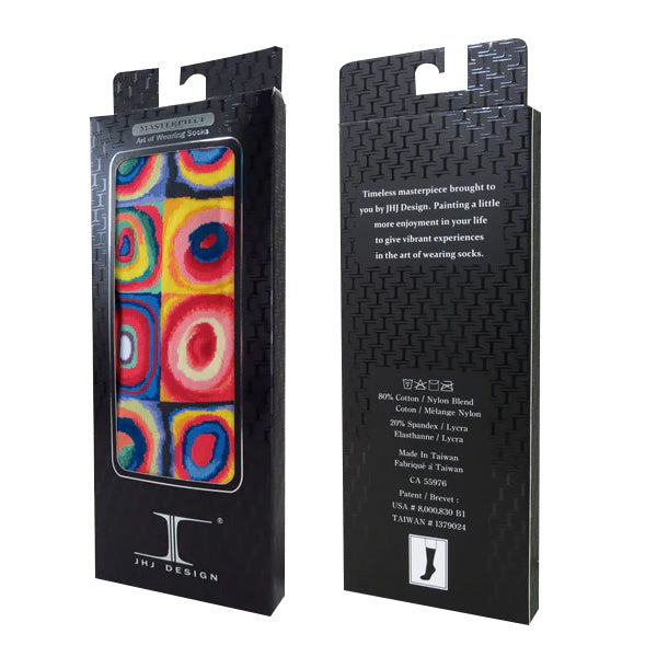 Kandinsky Squares with Concentric Circles, Masterpiece Socks