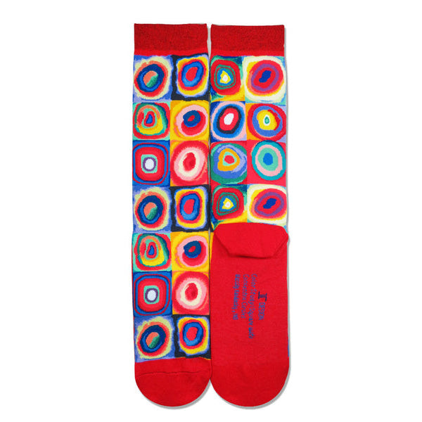 Kandinsky Squares with Concentric Circles, Masterpiece Socks