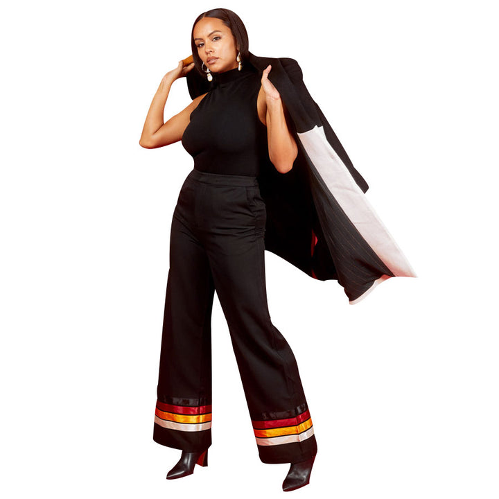Power Suit Wide Leg Ribbon Pant