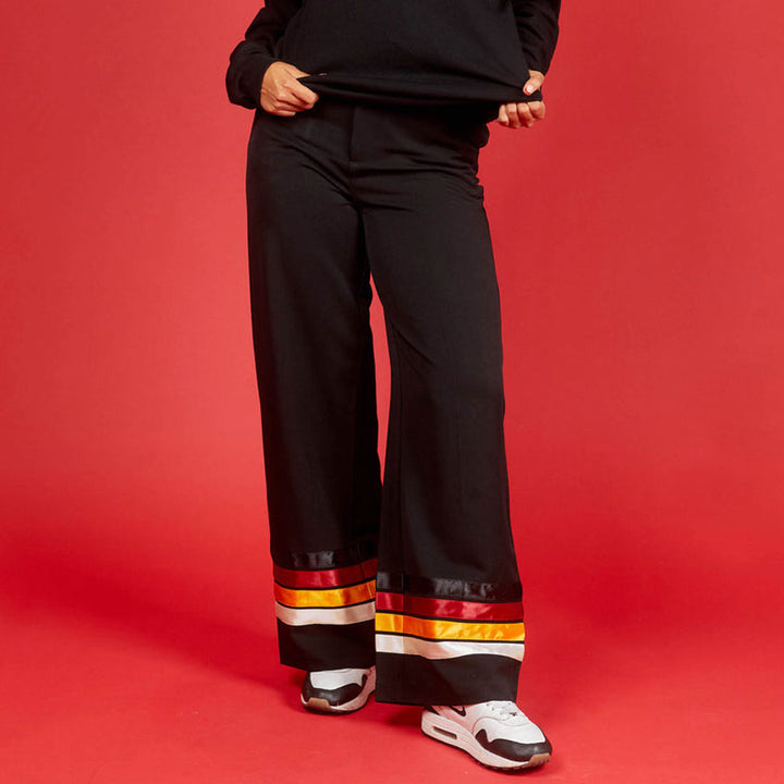 Power Suit Wide Leg Ribbon Pant