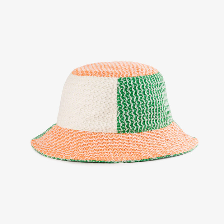 Squiggle Knit Bucket Hat by Verloop, Kelly and Peach