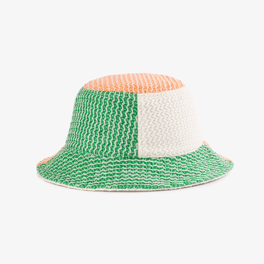 Squiggle Knit Bucket Hat by Verloop, Kelly and Peach