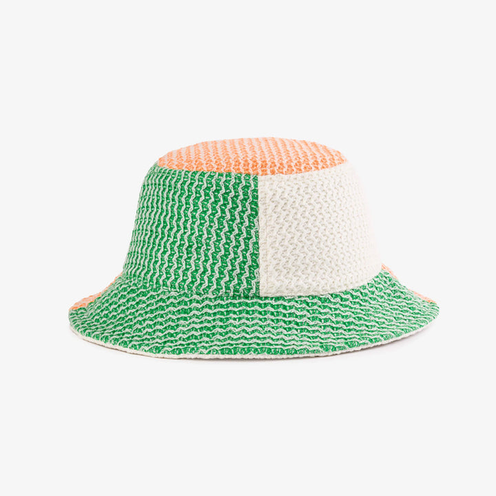 Squiggle Knit Bucket Hat by Verloop, Kelly and Peach