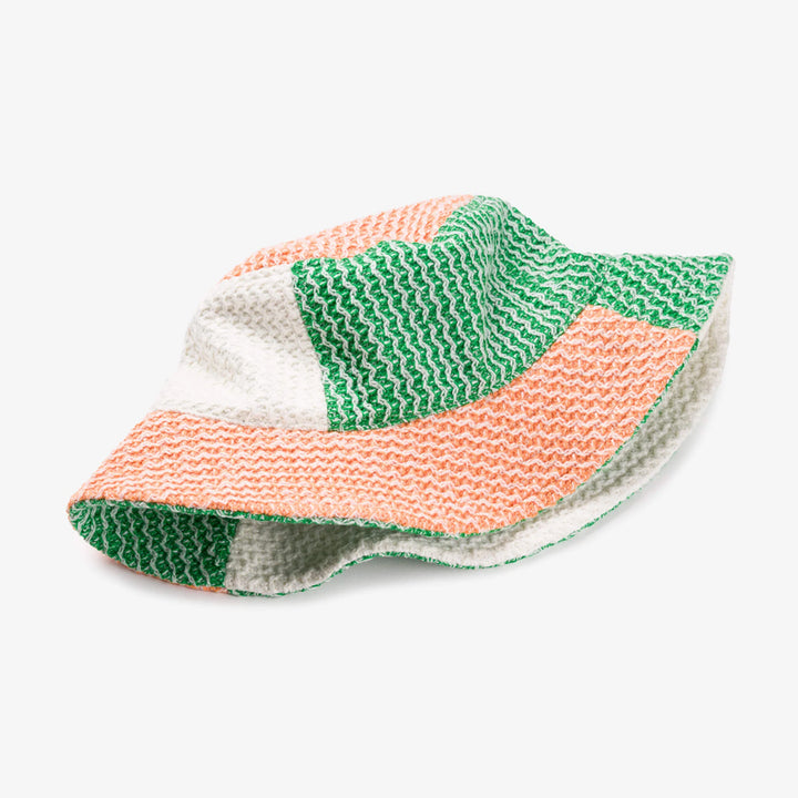 Squiggle Knit Bucket Hat by Verloop, Kelly and Peach