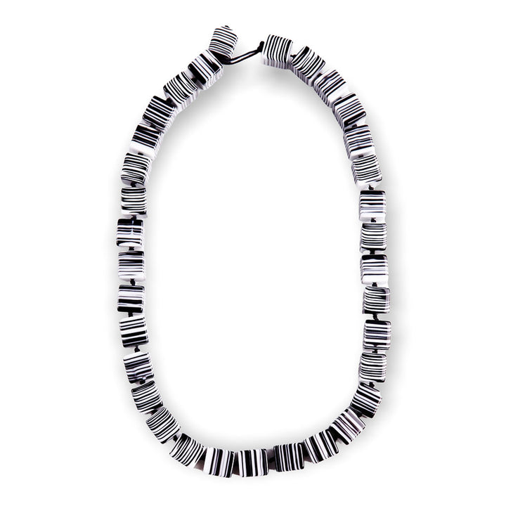 Black and White Resin Squares Necklace