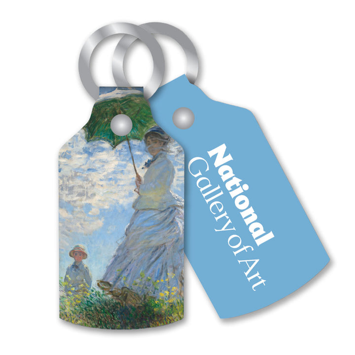 Claude Monet, Woman with a Parasol, Leather Keychain