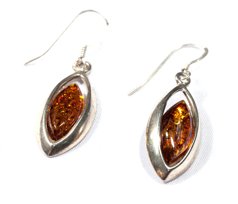 Oblong Amber Earrings