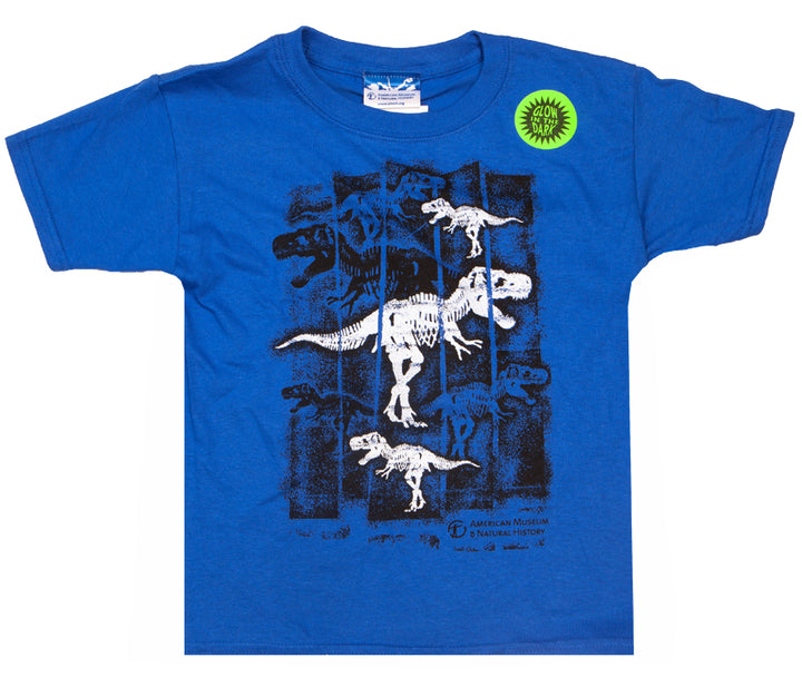 Youth T. rex Glow-In-The-Dark Royal Tee