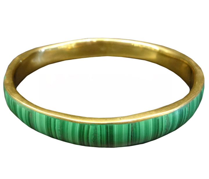 Malachite Gold Plated Bangle