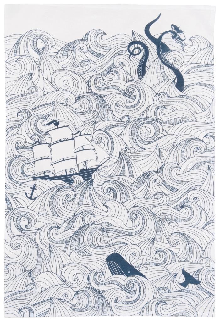 Whale Odyssey Tea Towl