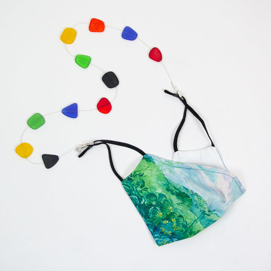 Recycled Glass Multicolored Face Mask Chain