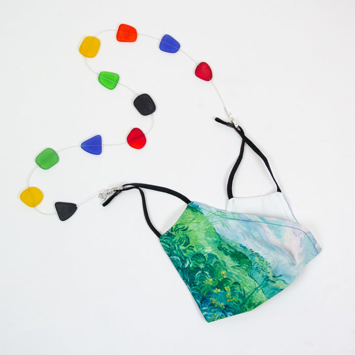 Recycled Glass Multicolored Face Mask Chain