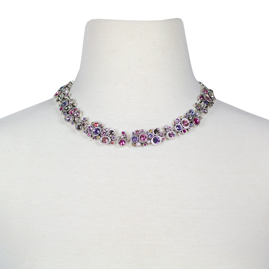 Pastel Crystal Cluster Choker Necklace