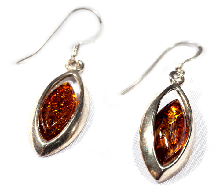 Oblong Amber Earrings