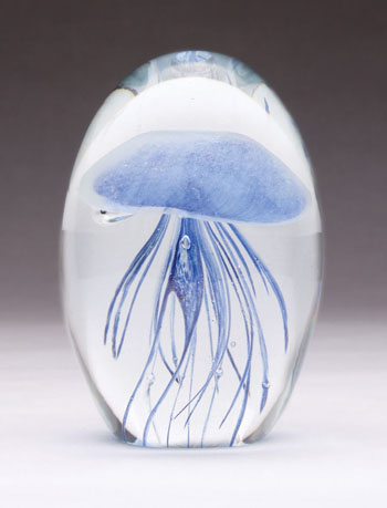 Glass Jellyfish Paperweight