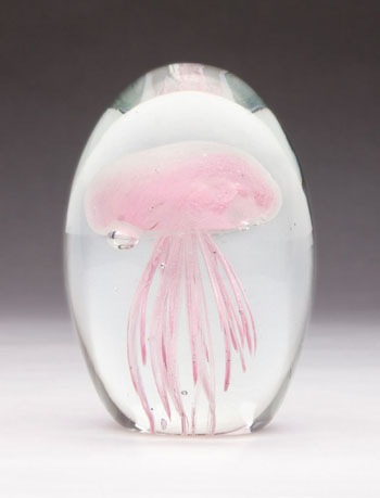 Glass Jellyfish Paperweight
