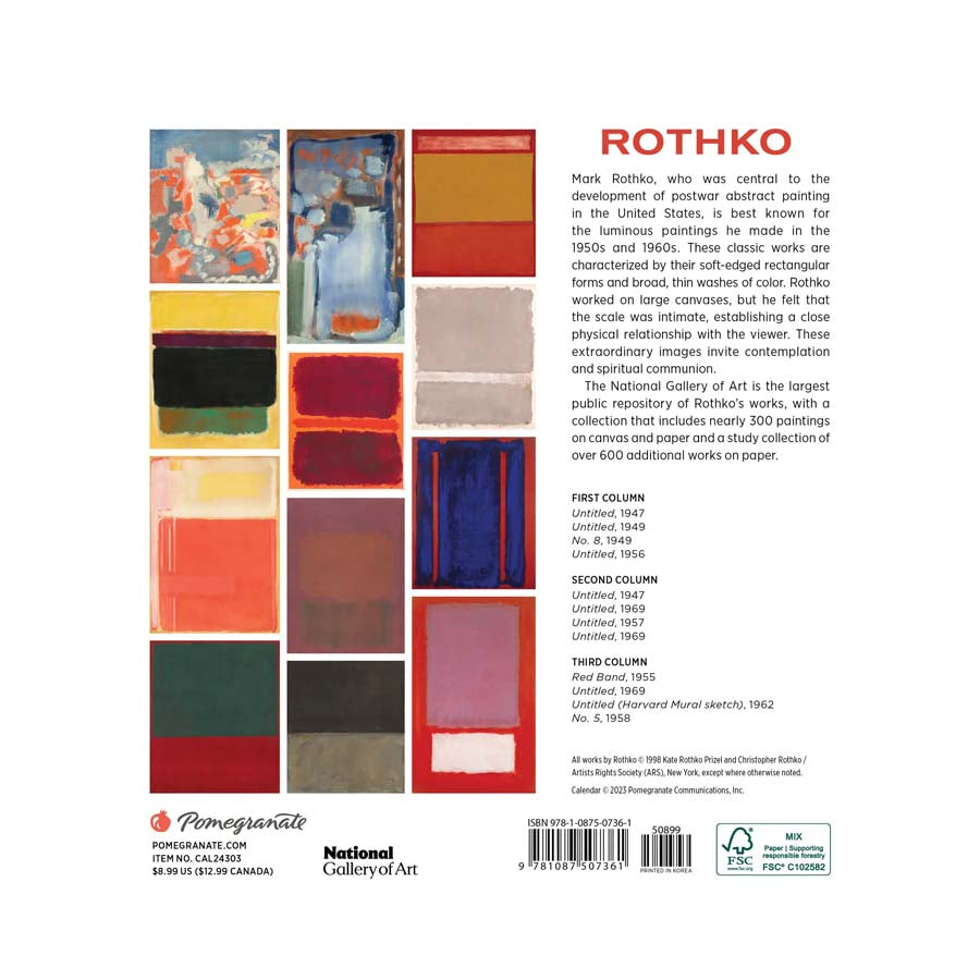 Rothko 2024 Mini Wall Calendar