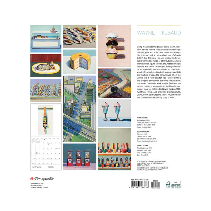 Wayne Thiebaud 2024 Wall Calendar