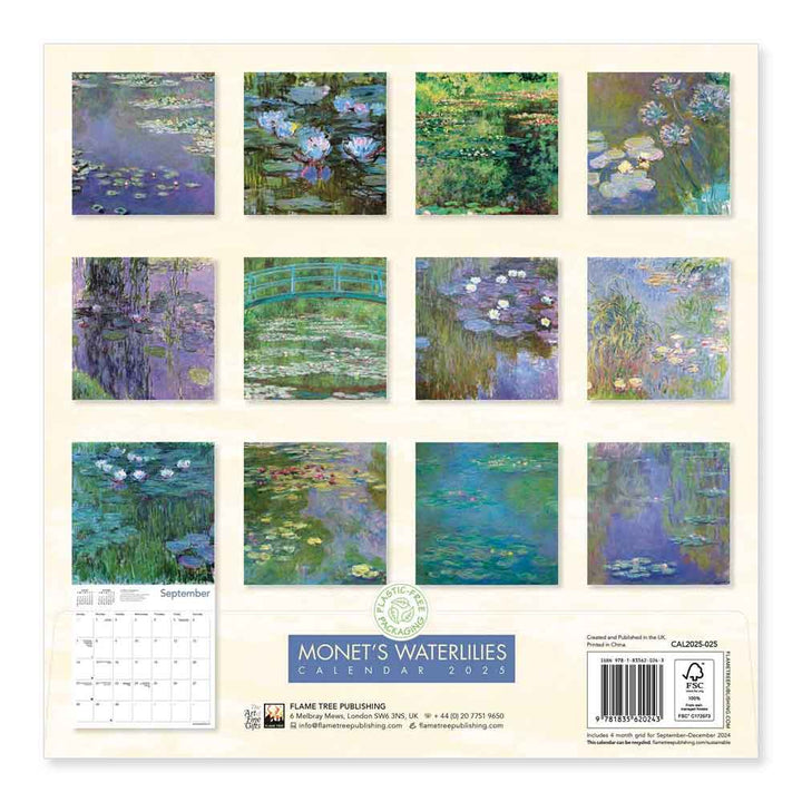 Monet's Waterlilies 2025 Wall Calendar