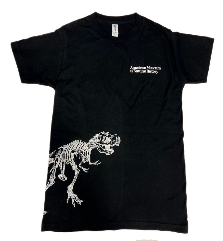 Adult Black AMNH T.Rex Skeleton Wrap Around T-Shirt