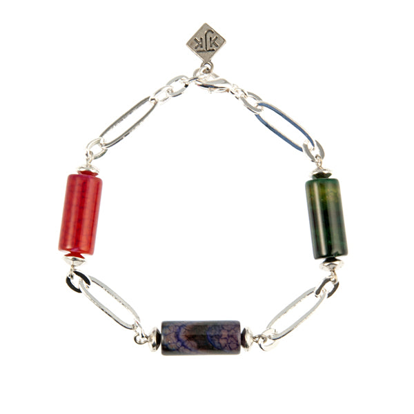 Banded agate and Open Chain Bracelet