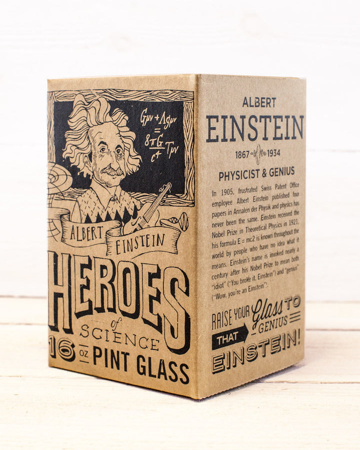 Albert Einstein Heroes of Science Pint Glass