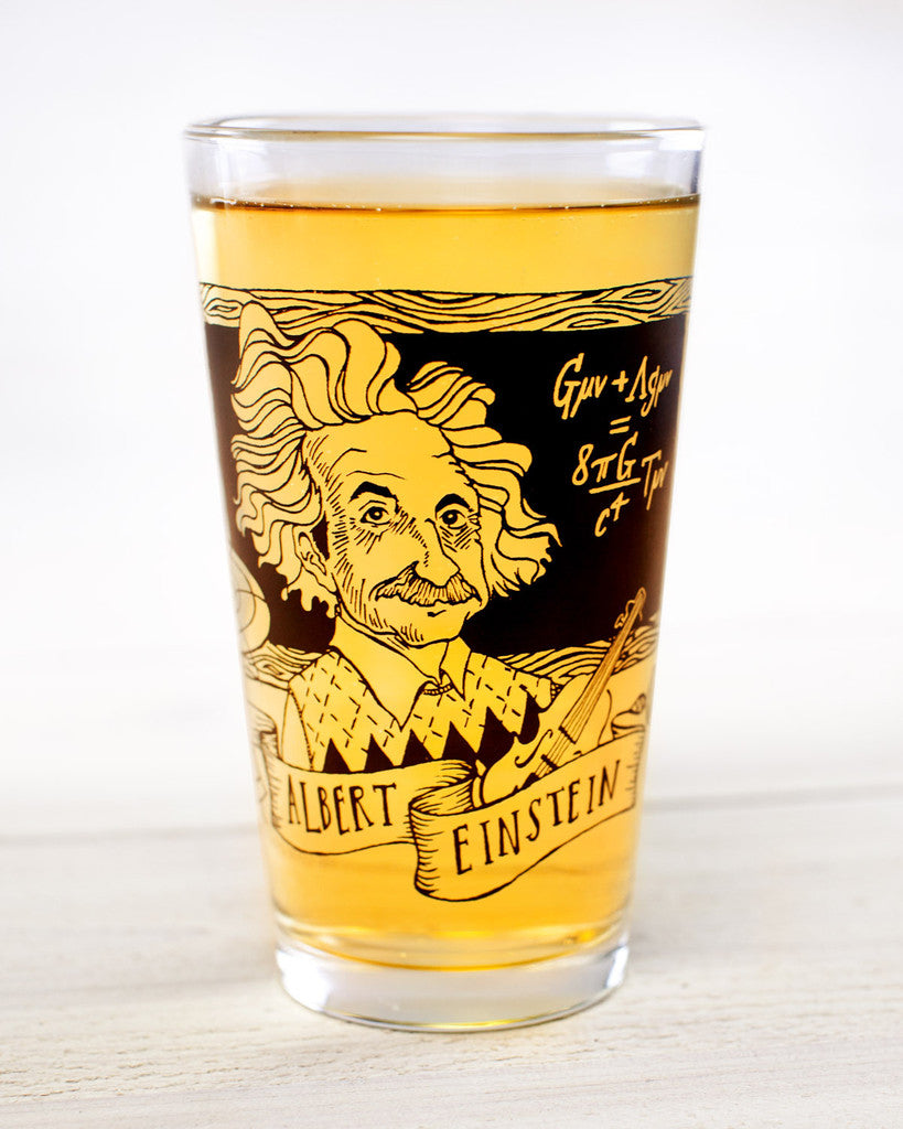 Albert Einstein Heroes of Science Pint Glass