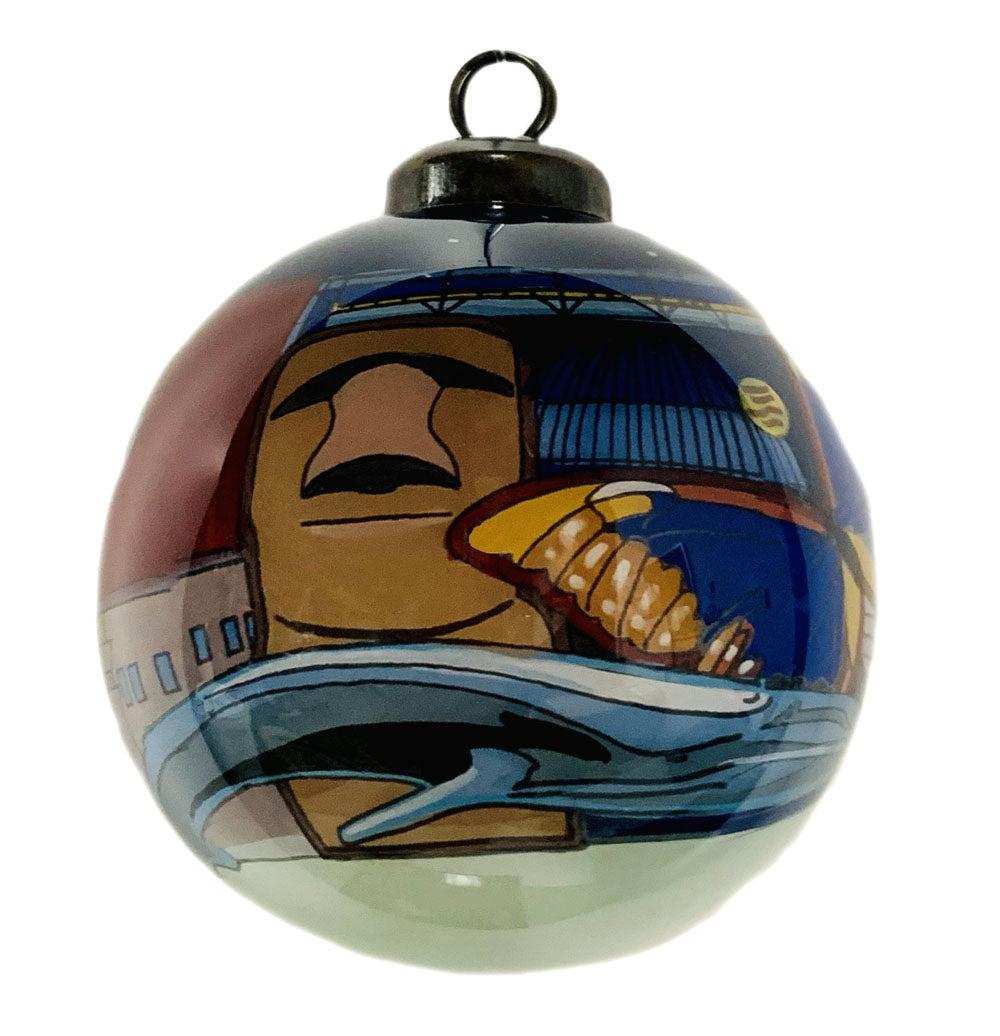 Exclusive Hand-painted Glass Museum Collage Ornament