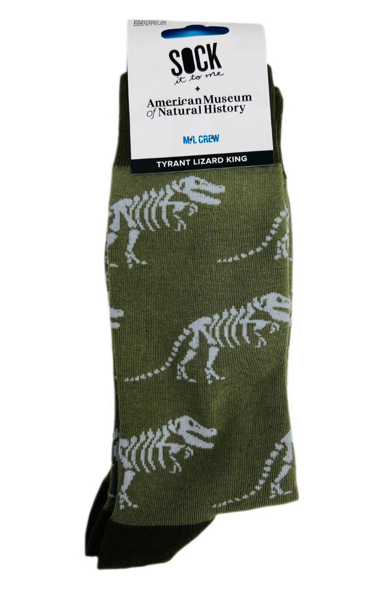 AMNH Exclusive Dino Crew Socks M/L closeup