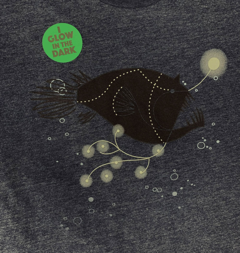 Adult Navy Glow-In-The-Dark Anglerfish T-Shirt