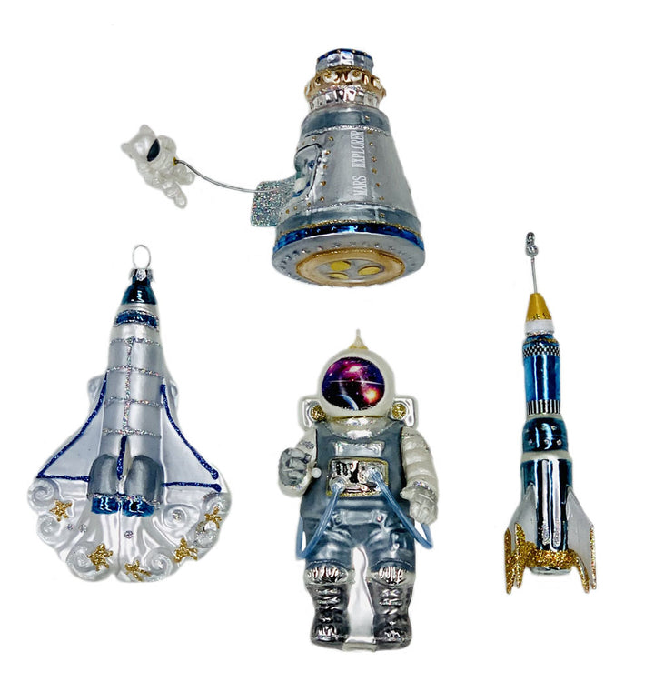 Assorted Glass Space-Themed Ornaments