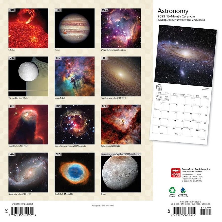 Astronomy 2022 16-Month Wall Calendar